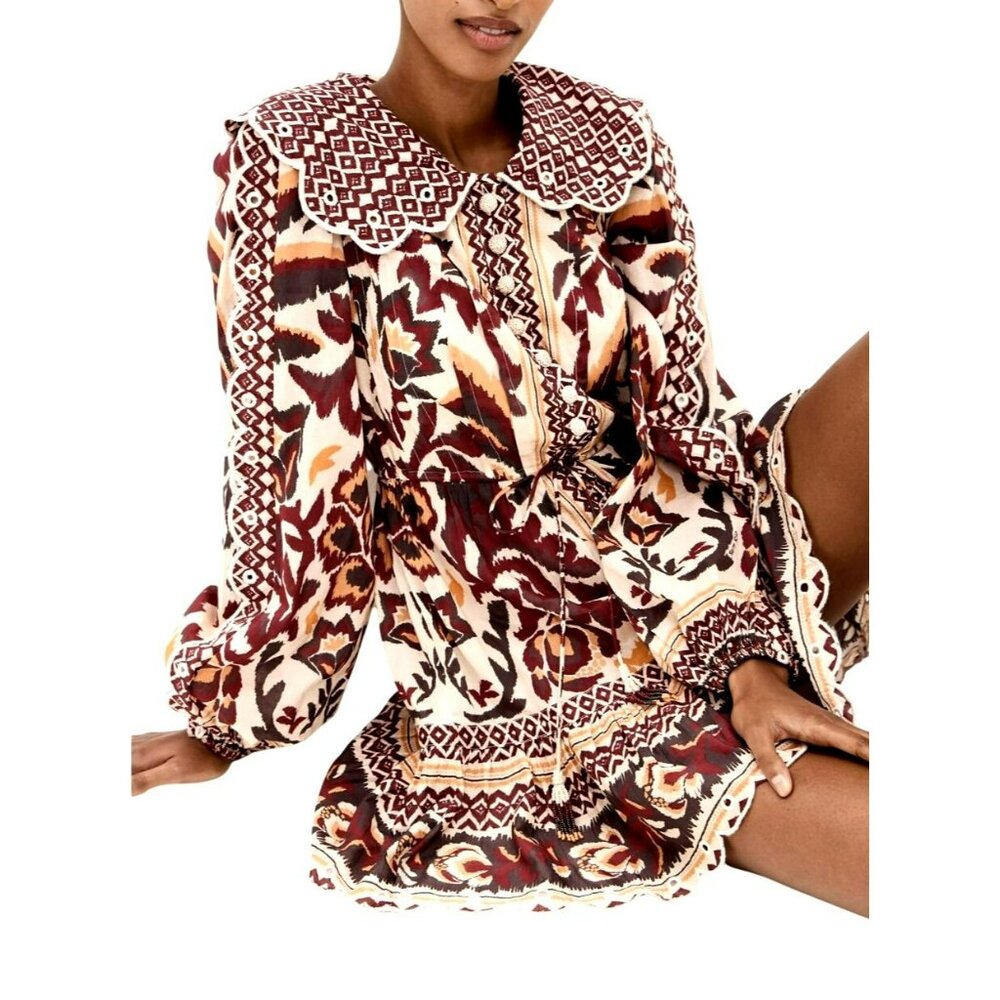 FARM Rio Toucans Scarf Cream Mini Dress Size Small NWT